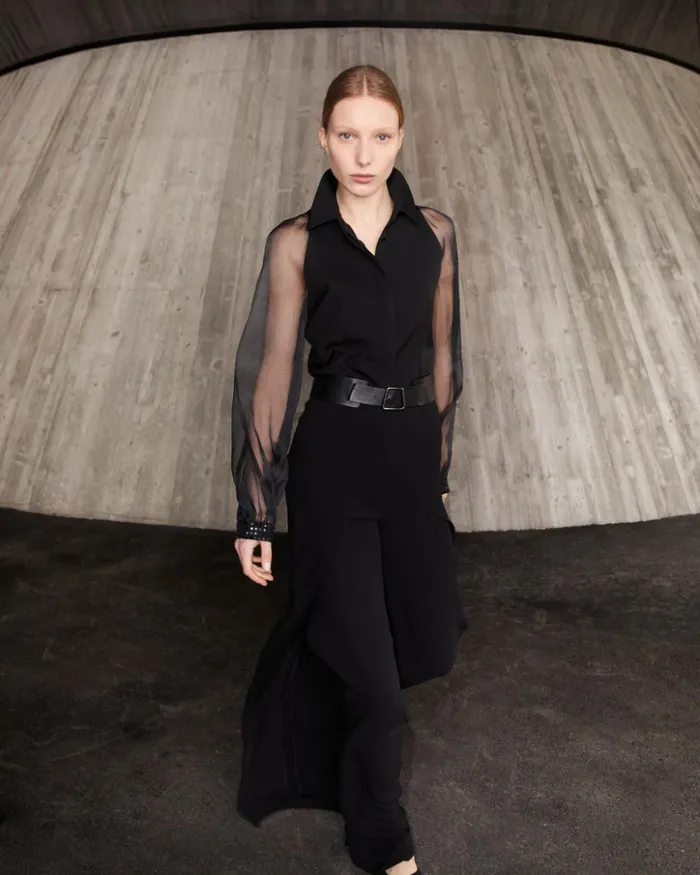 Silk Blouse Black Women Akris Blouses