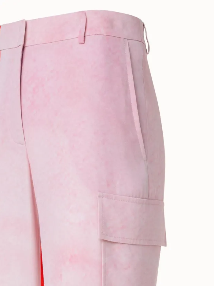 Silk Cargo Pants With Spectra Print Poppymulticolor Women Akris Pants