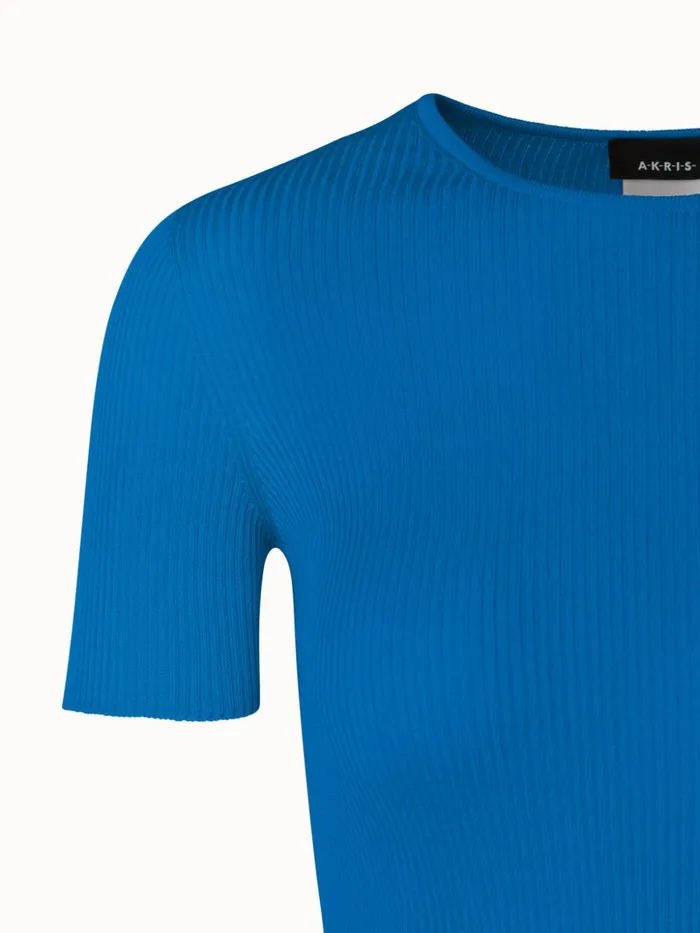 Silk Cotton Rib Short Sleeve Pullover Alpsee Women Akris Knitwear