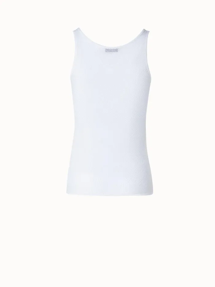 Silk Mesh Knit Tank Ecru Women Akris Knitwear
