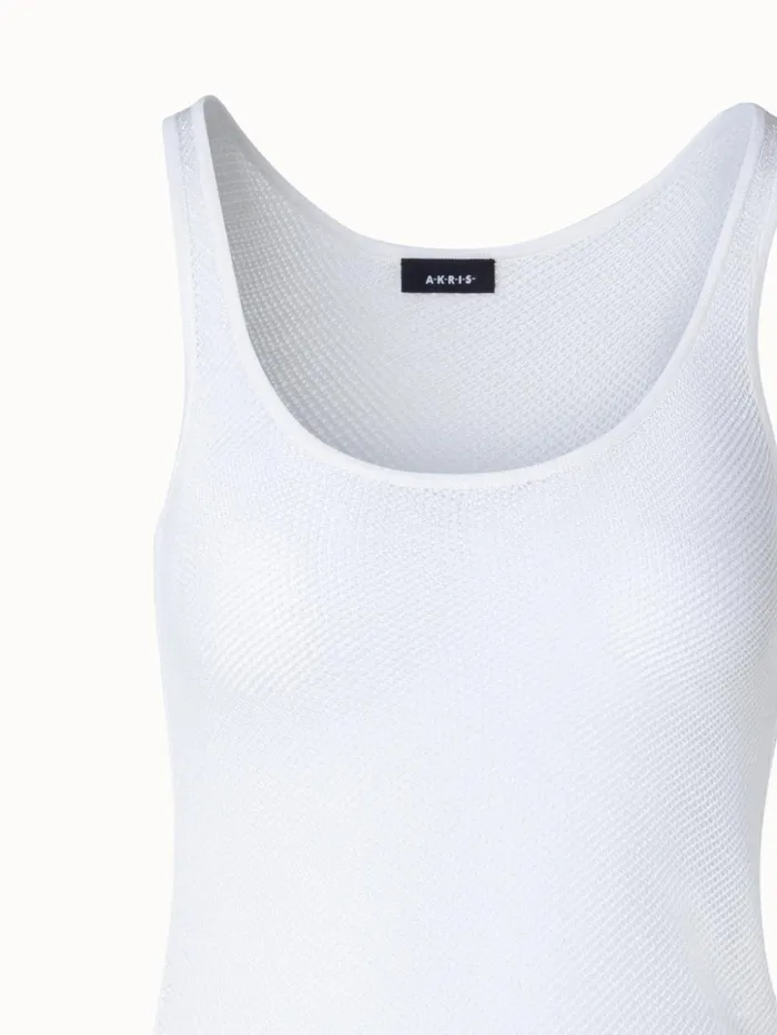 Silk Mesh Knit Tank Ecru Women Akris Knitwear