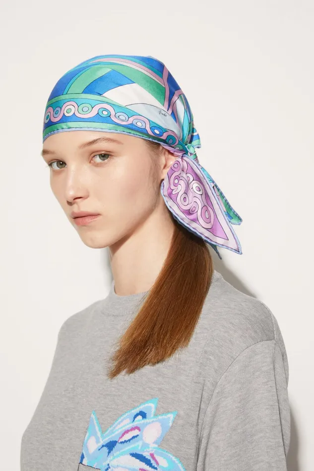 Silks Women PUCCI Iride And OndePrint Large SilkTwill Scarf