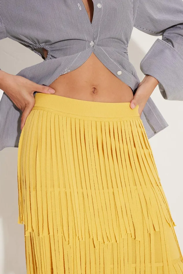 Simon Miller Bottoms Za Za Knit Fringe Skirt In Butter 8211 Women Simon Miller Bottoms Za Za Knit Fringe Skirt In Butter 8211 Women