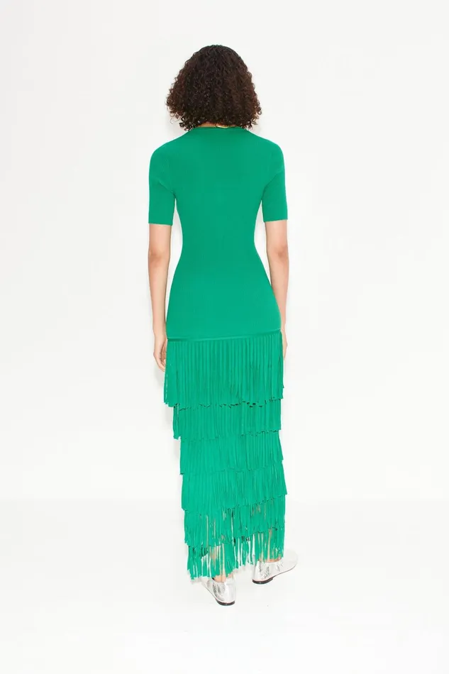Simon Miller Knitwear Za Za Fringe Dress In Jade 8211 Women