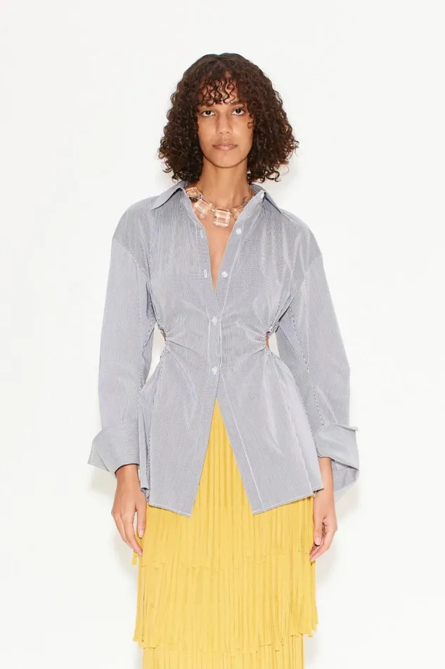 Simon Miller Tops Lolo Poplin Top In Pinstripe Cotton 8211 Women