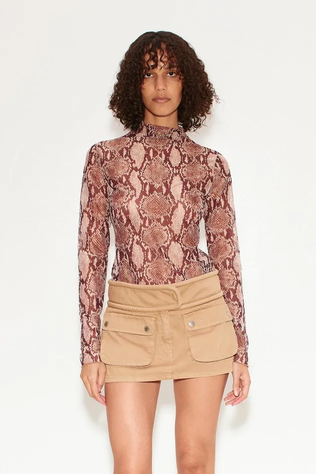 Simon Miller Tops Simon Miller Wendel Mesh Top In Snake Print 8211 Women