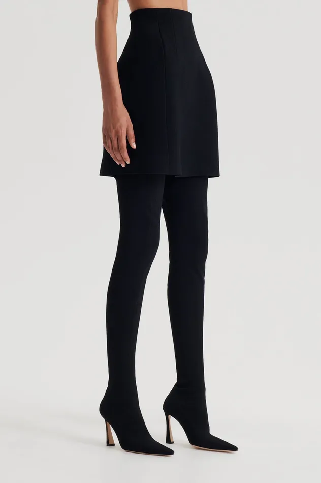 Skirts CREPE KNIT PEPLUM SKIRT BLACK Scanlan Theodore Women Skirts CREPE KNIT PEPLUM SKIRT BLACK Scanlan Theodore Women
