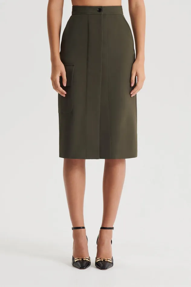 Skirts TAILORED PATCH POCKET SKIRT JUNGLE Scanlan Theodore Women