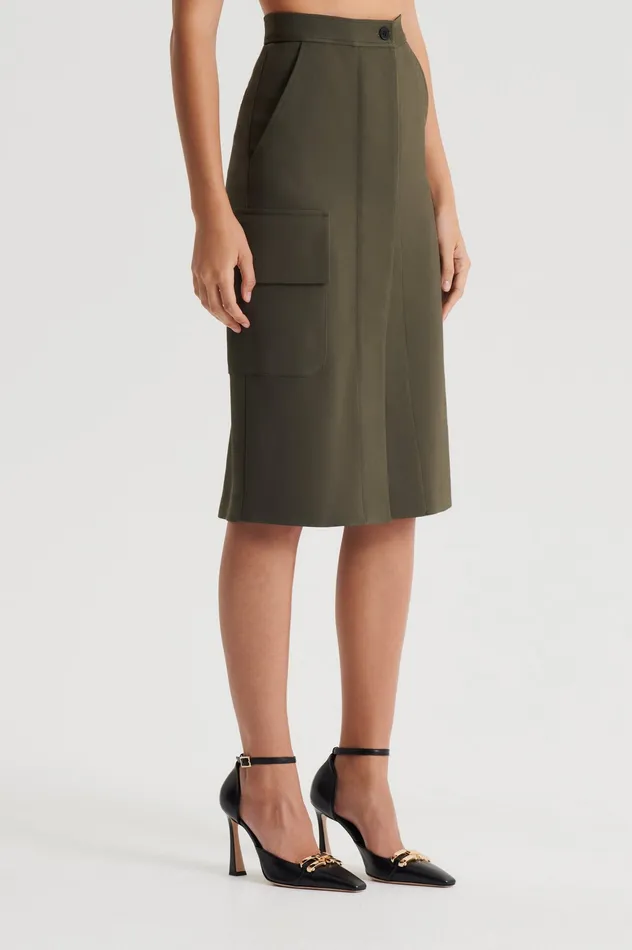 Skirts TAILORED PATCH POCKET SKIRT JUNGLE Scanlan Theodore Women