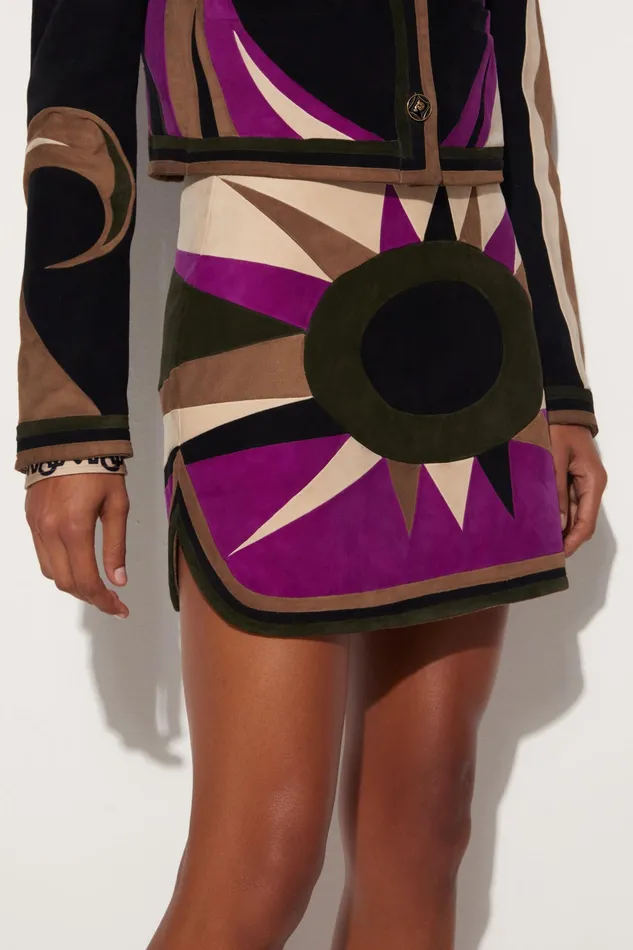 Skirts Women PUCCI Cigni Suede Mini Skirt
