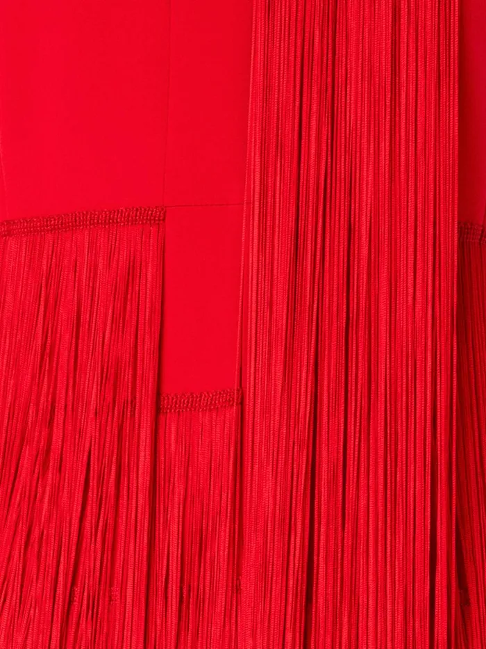 Sleeveless Silk Dress With Fringes Poppy Women Akris Dresses