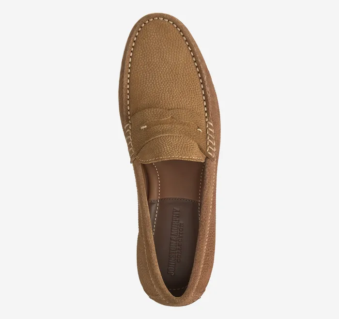 SlipOns and Loafers Johnston and Murphy Men Baldwin Penny Loafer Snuff English Suede