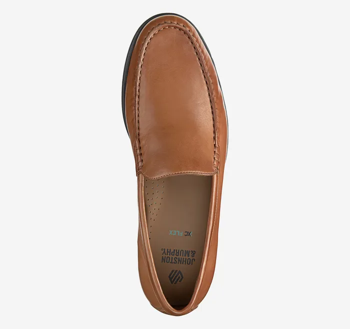 SlipOns and Loafers Johnston and Murphy Men Harrison Venetian Loafer Cognac Glove Leather