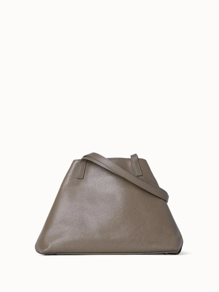 Small Ai Shoulder Bag In Leather And Horsehair Dusty Olive Women Akris Shoulder Bags