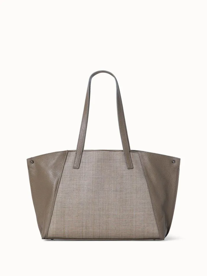 Small Ai Shoulder Bag In Leather And Horsehair Dusty Olive Women Akris Shoulder Bags