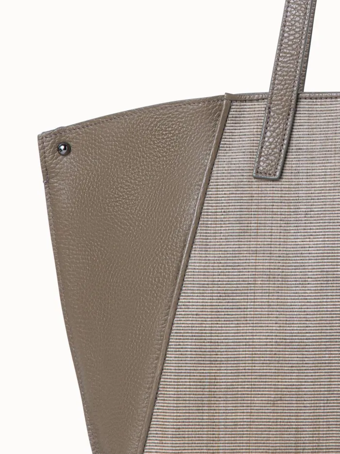 Small Ai Shoulder Bag In Leather And Horsehair Dusty Olive Women Akris Shoulder Bags