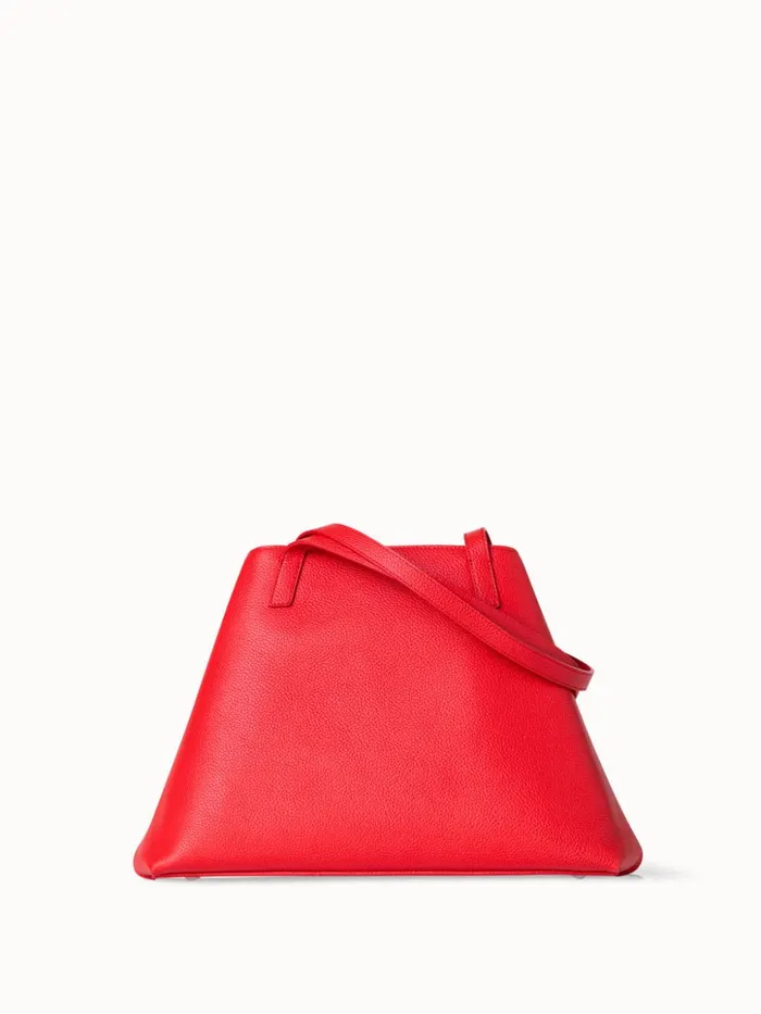 Small Ai Shoulder Bag In Leather And Horsehair Scarlet Women Akris Tote Bags