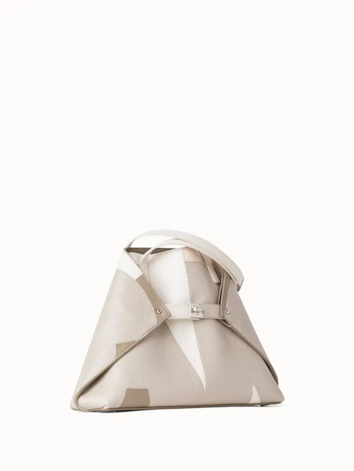 Small Ai Shoulder Bag In Leather Composed Letters Patchwork Light Multicolor Women Akris Shoulder Bags