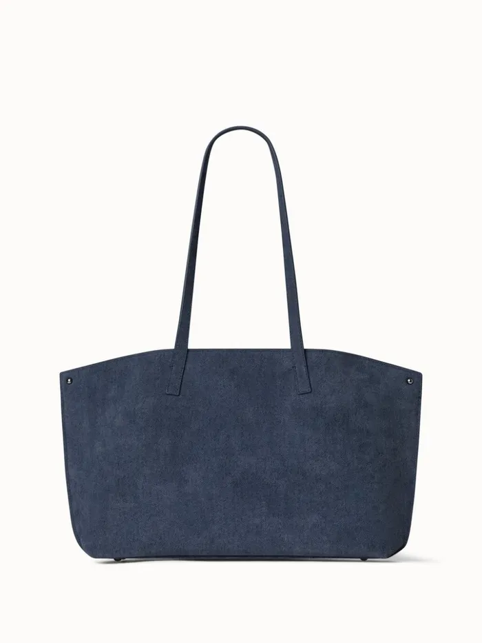 Small Ai Shoulder Bag In Suede Leather With Denim Look Indigo Women Akris Tote Bags