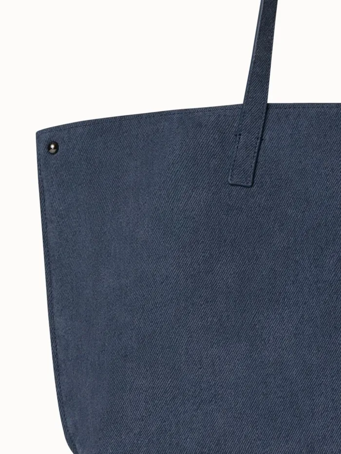 Small Ai Shoulder Bag In Suede Leather With Denim Look Indigo Women Akris Tote Bags