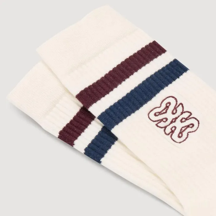 Socks Women SANDRO Embroidered Socks Ecru