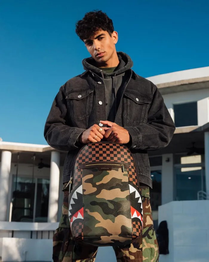 SPRAYGROUND Backpacks EXTERIOR GOLD ZIP POCKET SHARKS IN PARIS BACKPACK DLXV 8211 Universal