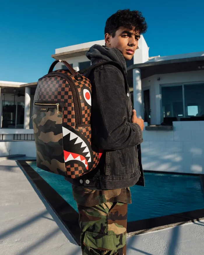 SPRAYGROUND Backpacks EXTERIOR GOLD ZIP POCKET SHARKS IN PARIS BACKPACK DLXV 8211 Universal