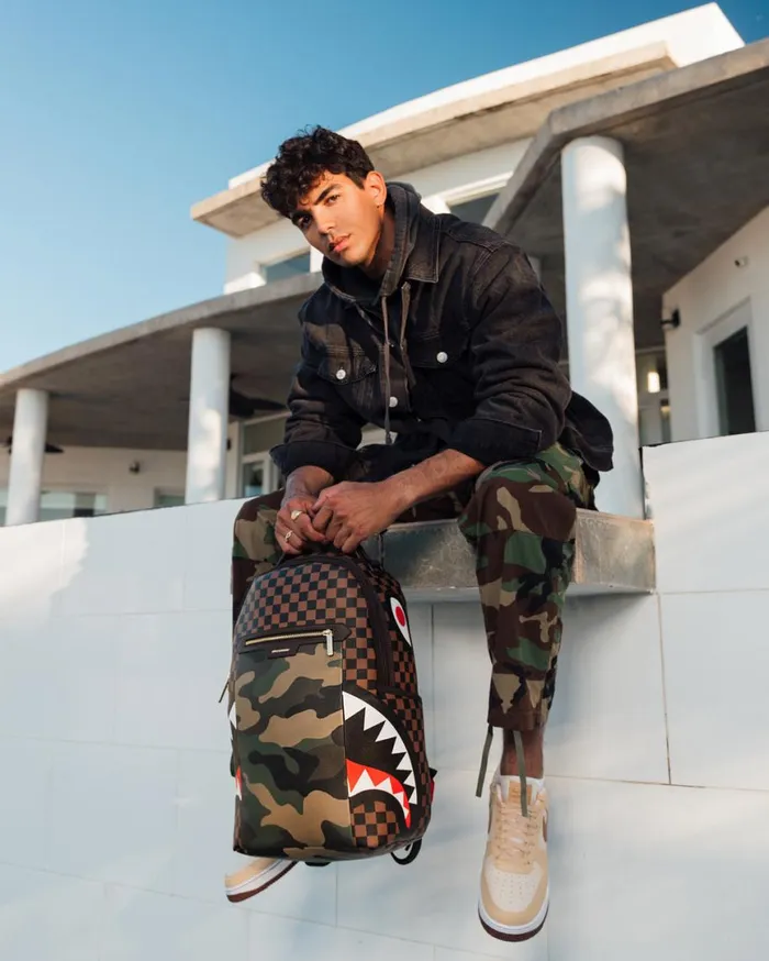 SPRAYGROUND Backpacks EXTERIOR GOLD ZIP POCKET SHARKS IN PARIS BACKPACK DLXV 8211 Universal