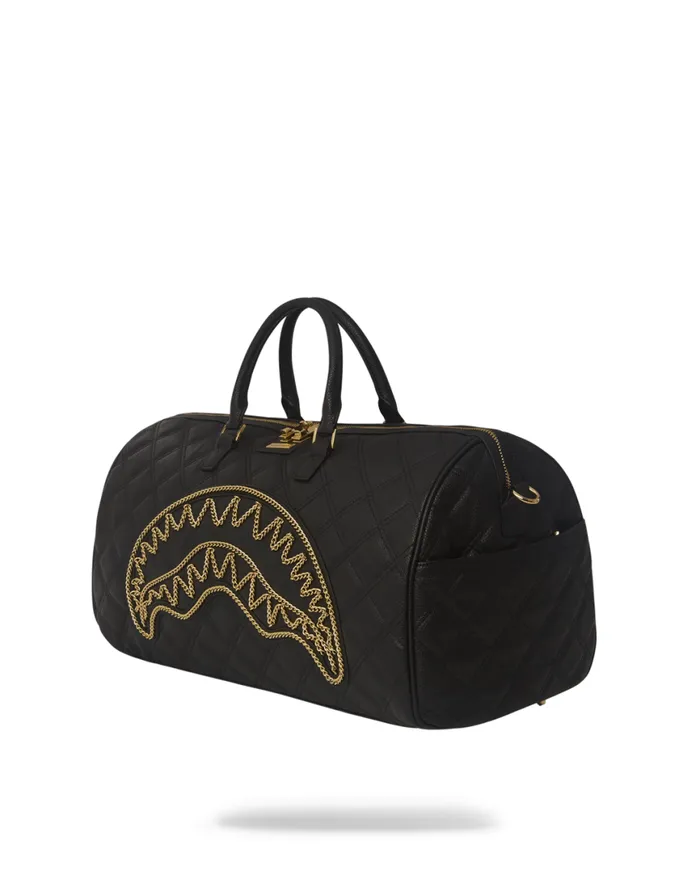 SPRAYGROUND Duffles NOIR QUILT GOLD CHAIN SHARK DUFFLE 8211 Universal