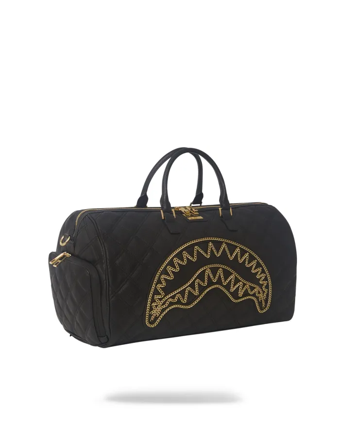 SPRAYGROUND Duffles NOIR QUILT GOLD CHAIN SHARK DUFFLE 8211 Universal