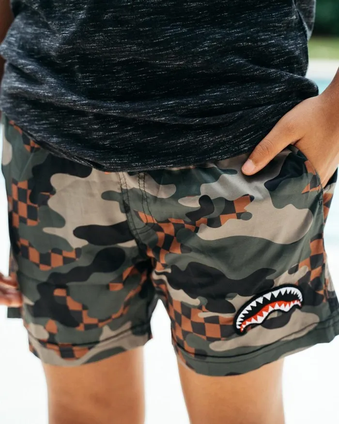 SPRAYGROUND Swimwear KIDS CAMO CHECKERED SWIM TRUNKS 8211 Universal SPRAYGROUND Swimwear KIDS CAMO CHECKERED SWIM TRUNKS 8211 Universal