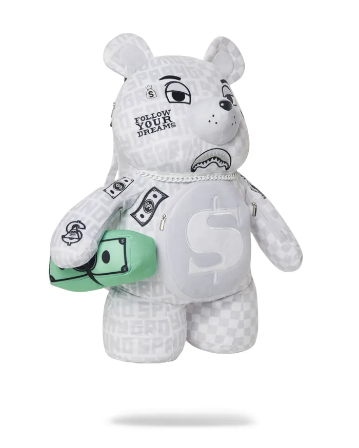 SPRAYGROUND Teddy Bear Backpacks SPLIT THE CHECK PEARL MONEYBEAR TEDDYBEAR BACKPACK 8211 Universal SPRAYGROUND Teddy Bear Backpacks SPLIT THE CHECK PEARL MONEYBEAR TEDDYBEAR BACKPACK 8211 Universal