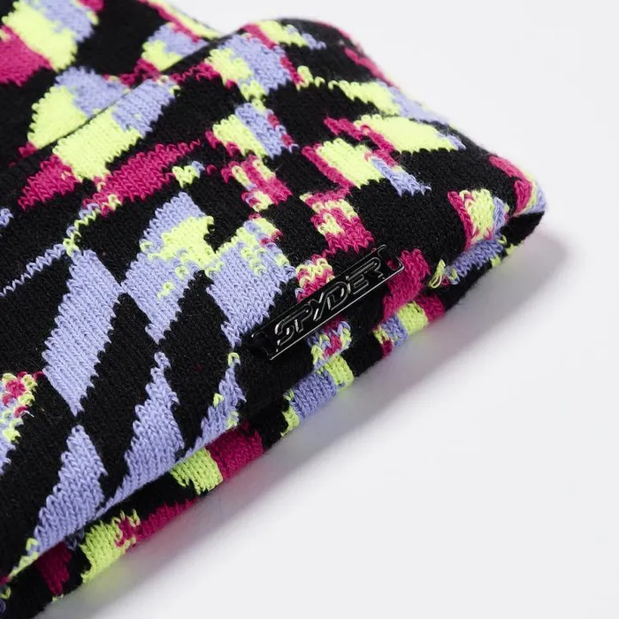 Spyder Hats Check Floral Beanie Multi 8211 Kids
