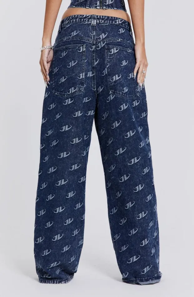 Statement Jeans Women Jaded London Monogram Baggy Jeans