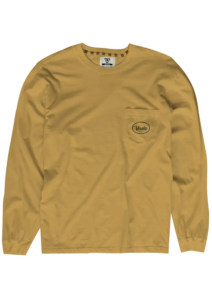 Station Ls Pkt Tee Gold Coral Long Sleeve Tees Vissla Men Station Ls Pkt Tee Gold Coral Long Sleeve Tees Vissla Men