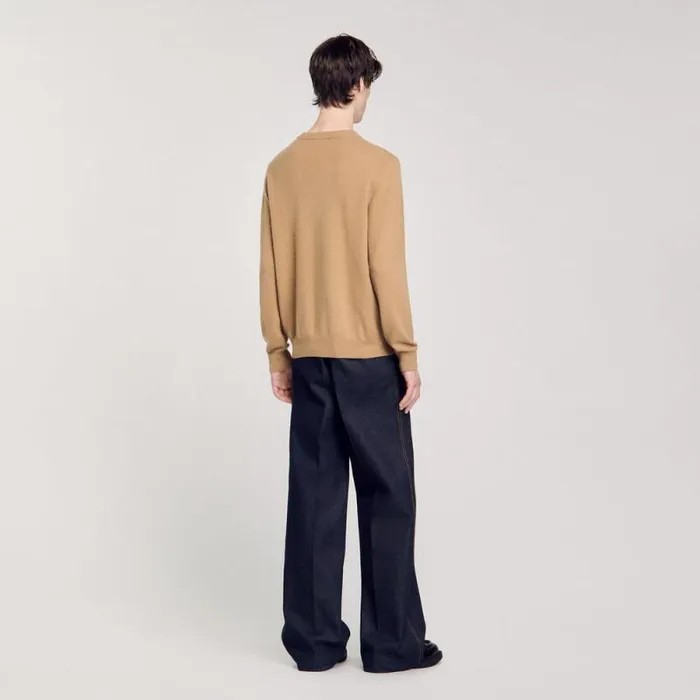 Sweaters and Cardigans Men SANDRO Cashmere Sweater Camel Sweaters and Cardigans Men SANDRO Cashmere Sweater Camel