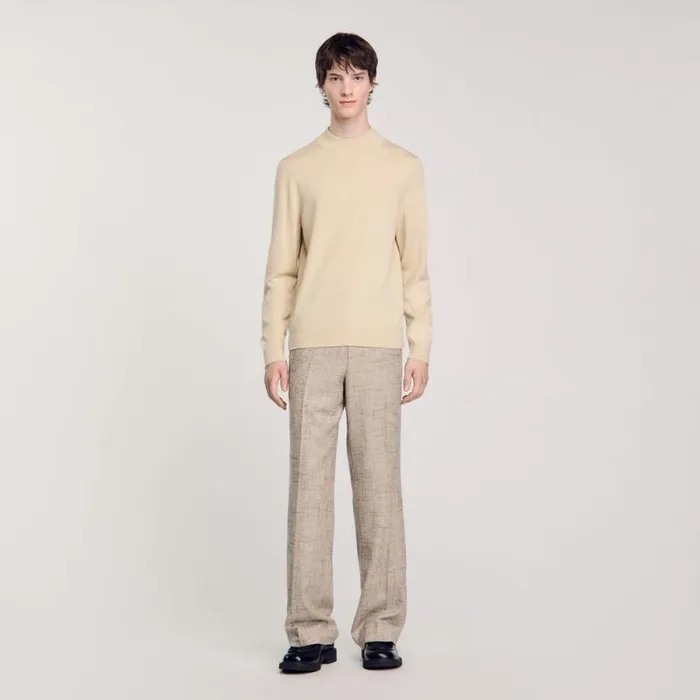Sweaters and Cardigans Men SANDRO Funnel Neck Sweater Cream