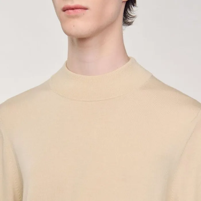 Sweaters and Cardigans Men SANDRO Funnel Neck Sweater Cream