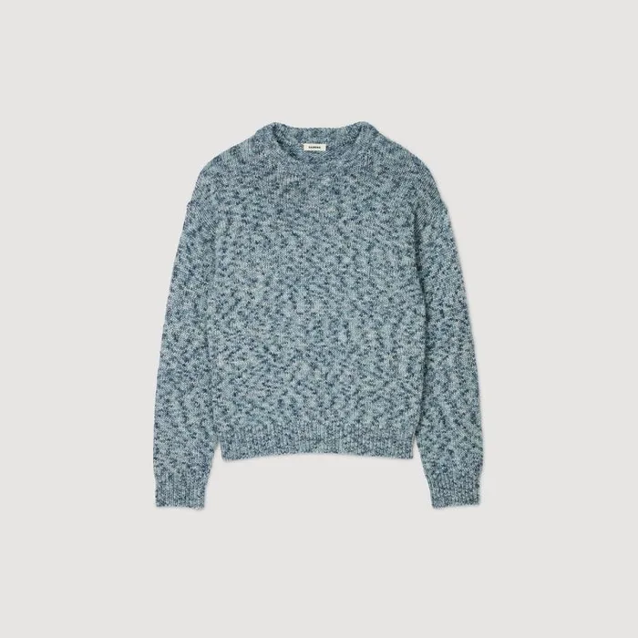 Sweaters and Cardigans Men SANDRO Marled Knit Sweater Sky Blue Sweaters and Cardigans Men SANDRO Marled Knit Sweater Sky Blue