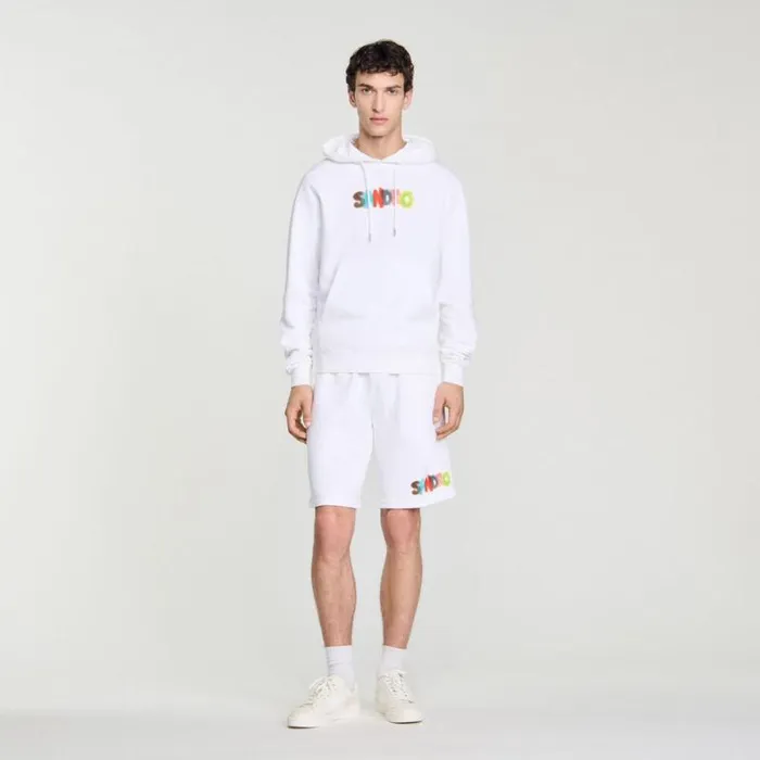 Sweaters and Cardigans Men SANDRO Wild Animals Hoodie White