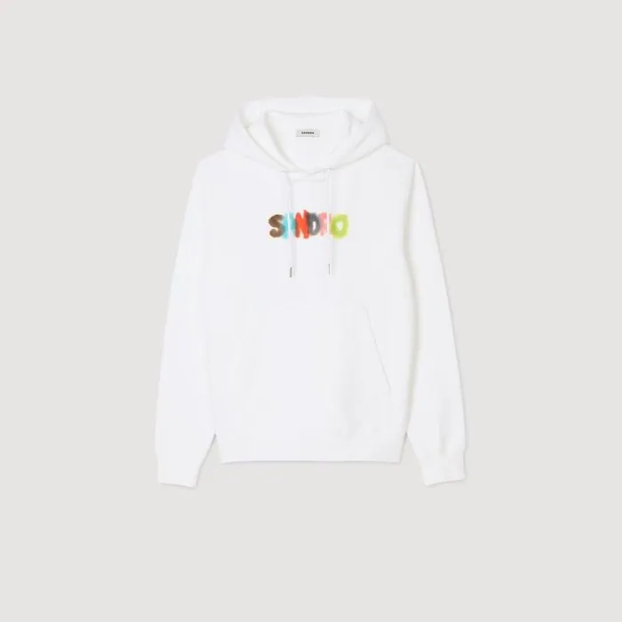 Sweaters and Cardigans Men SANDRO Wild Animals Hoodie White