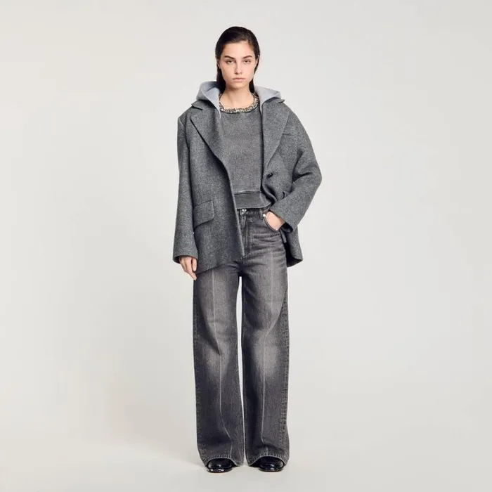 Sweaters and Cardigans Women SANDRO Jewellery Neck Sweatshirt Grey
