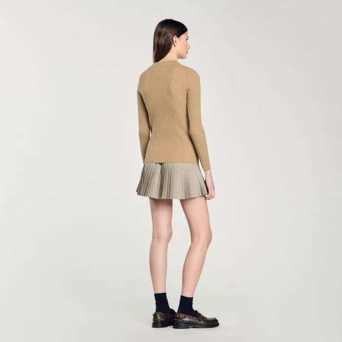 Sweaters and Cardigans Women SANDRO Rib Knit Sweater Olive Green
