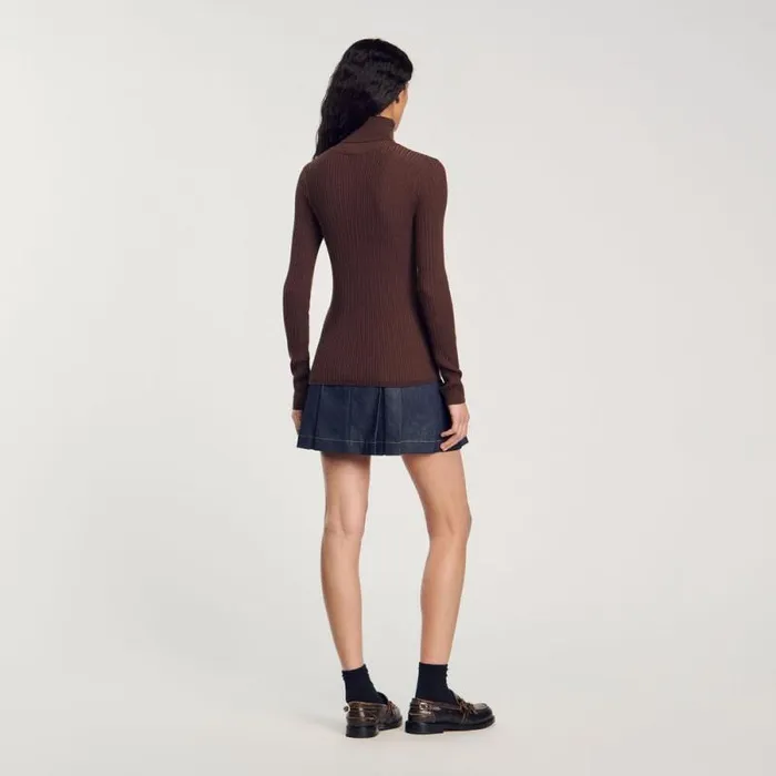 Sweaters and Cardigans Women SANDRO Turtleneck Sweater Brown