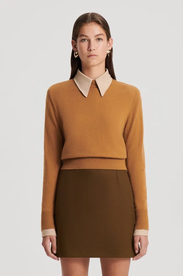 Sweaters FINE WOOL SWEATER CAMEL 8211 Scanlan Theodore Women
