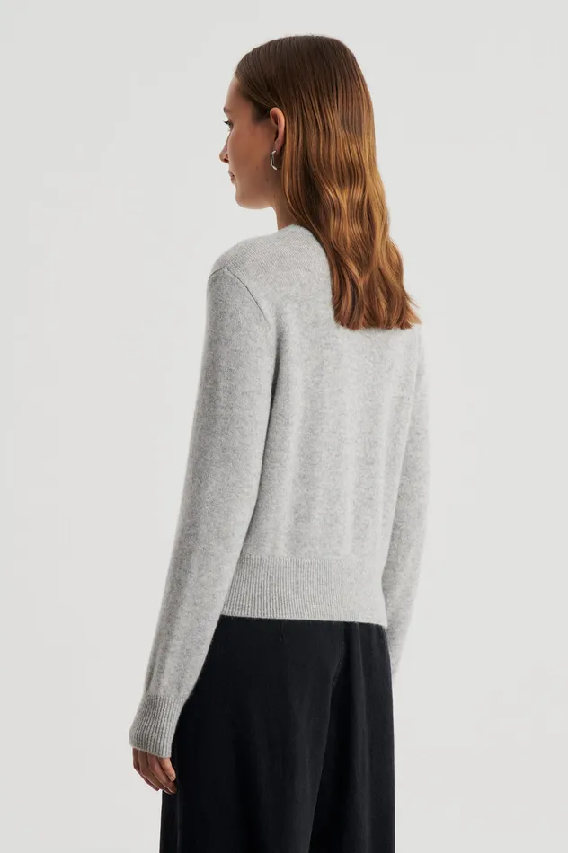 Sweaters Women Scanlan Theodore CASHMERE CREW SWEATER LIGHTGREYMELANGE