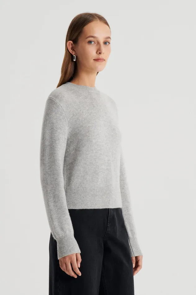Sweaters Women Scanlan Theodore CASHMERE CREW SWEATER LIGHTGREYMELANGE