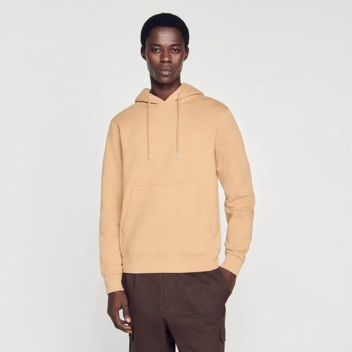 Sweatshirts and Hoodies Men SANDRO Embroidered Hoodie Light Brown