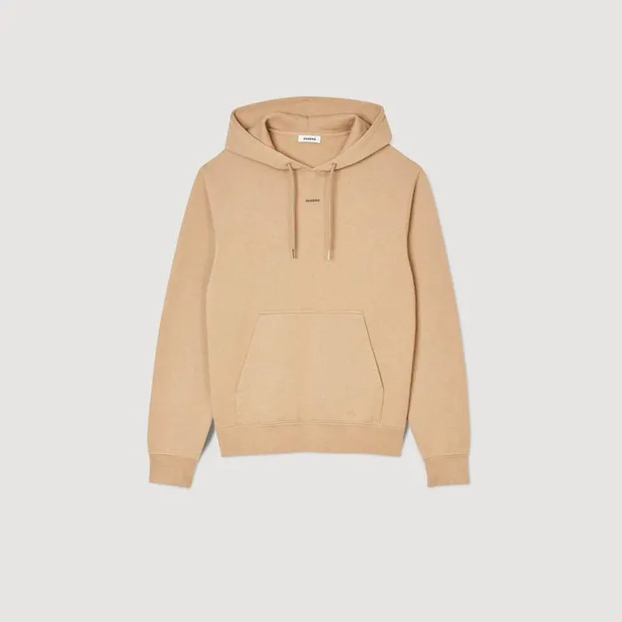 Sweatshirts and Hoodies Men SANDRO Embroidered Hoodie Light Brown