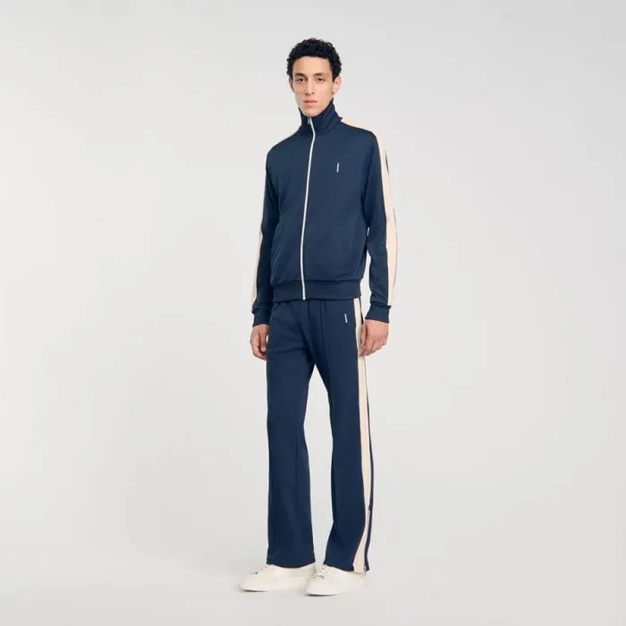 Sweatshirts and Hoodies Men SANDRO Track Jacket Midnight Blue